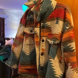 CUTE AZTEC WOMENS SHACKET